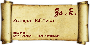 Zsingor Rózsa névjegykártya